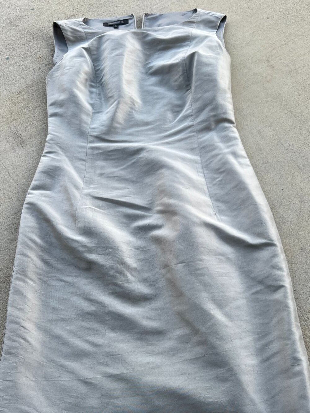 Lafayette 148 New York silver‎ silk Sheath Dress size 0